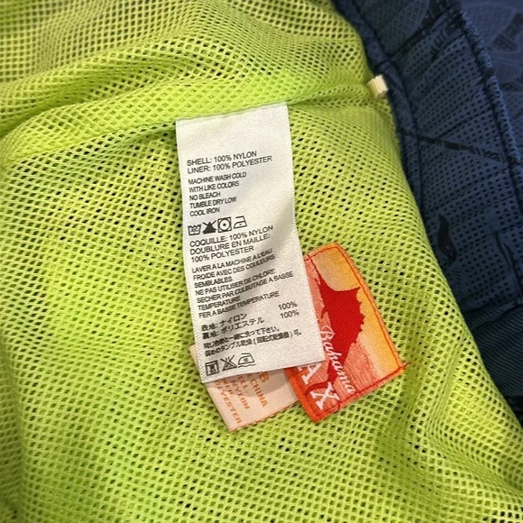 Tommy Bahama Dark Blue Leaf Pattern Swim Trunks - Picture 14 of 14